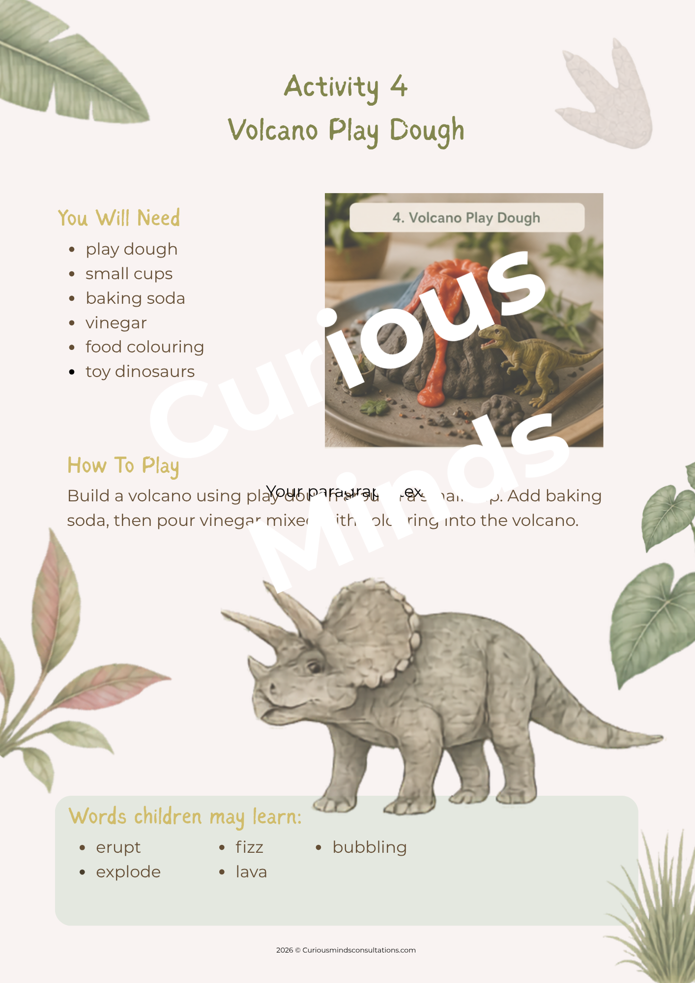 Dinosaur Adventures — Play-Based Early Learning Pack