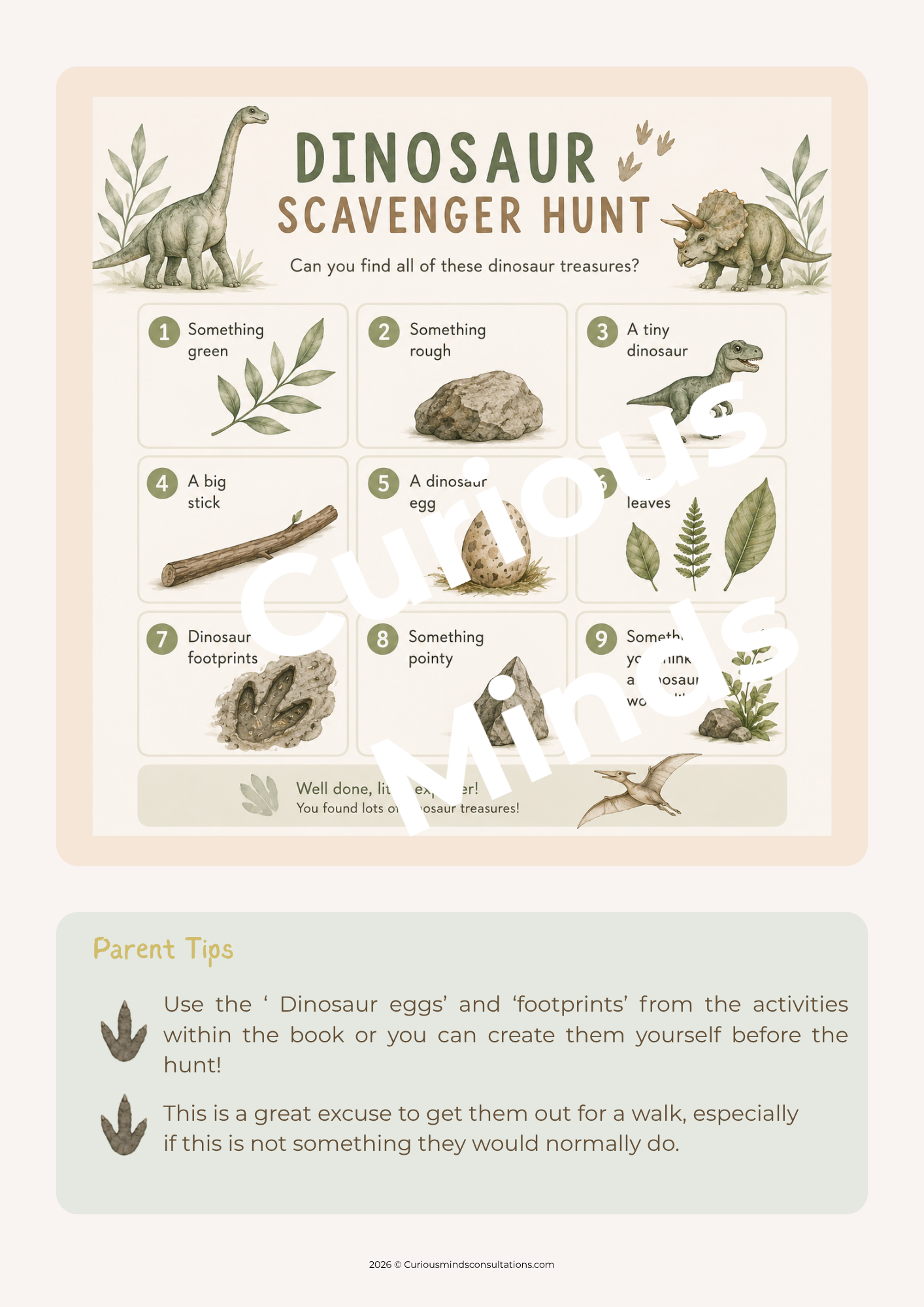 Dinosaur Adventures — Play-Based Early Learning Pack