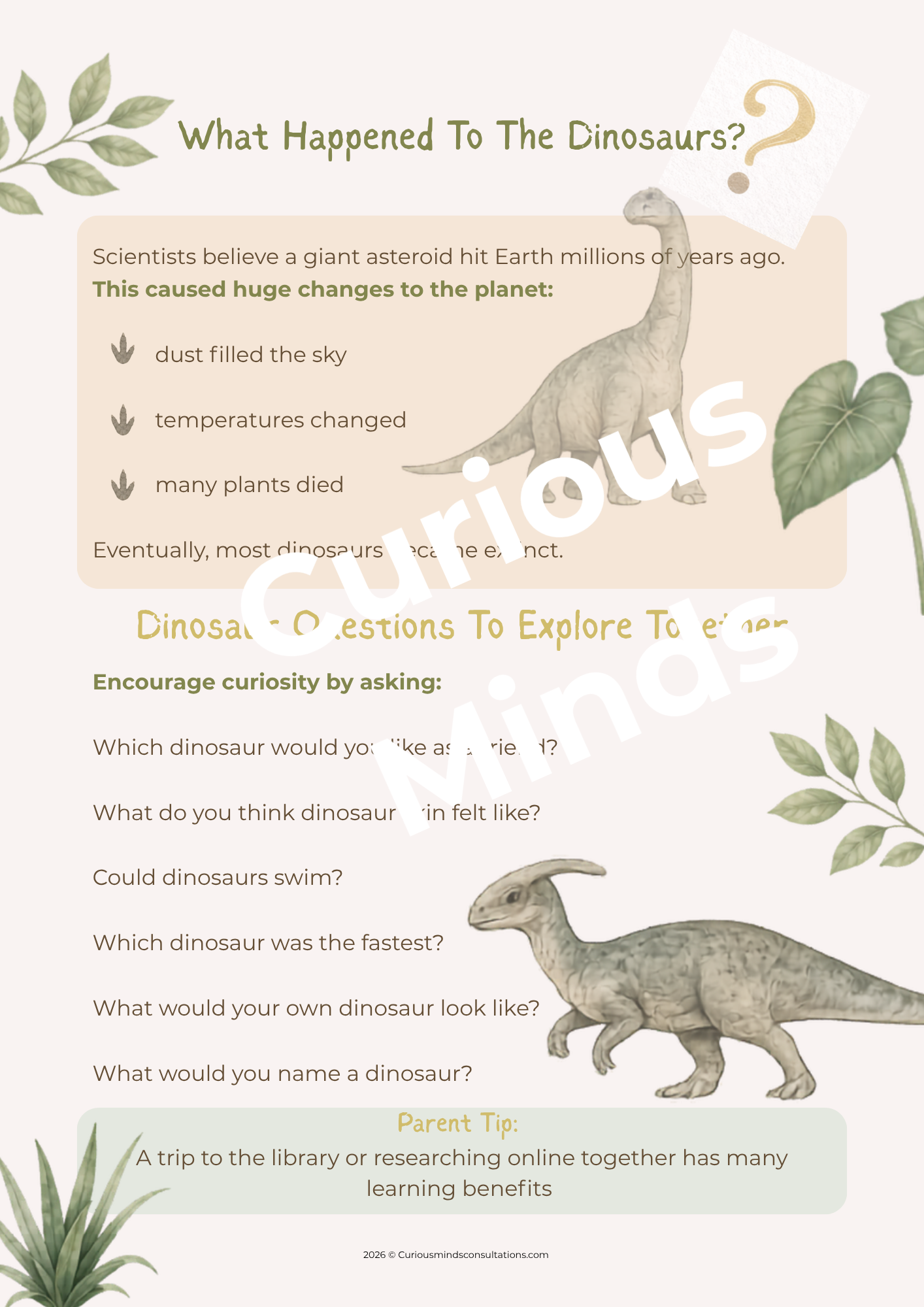 Dinosaur Adventures — Play-Based Early Learning Pack