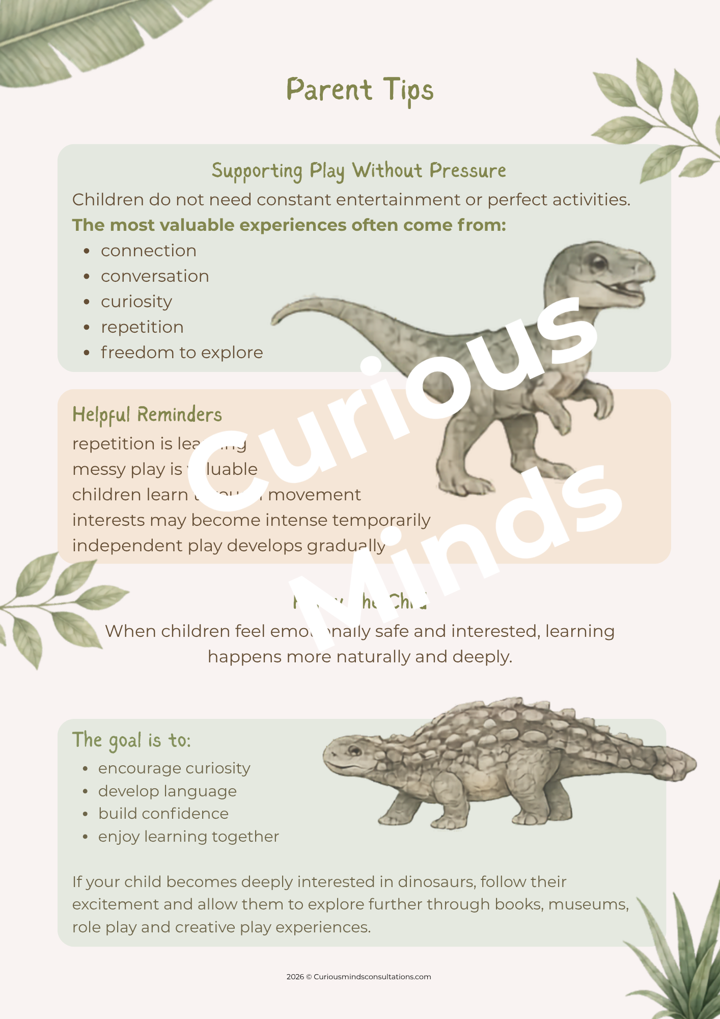 Dinosaur Adventures — Play-Based Early Learning Pack